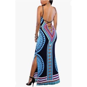 🌟 2/$30 or 3/$40🌟 Tribal open back maxi dress